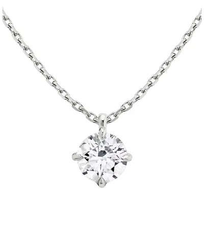 Vrai Solitaire Pendant In 14k Gold, 2ctw Round Brilliant Lab Grown Diamond In Metallic