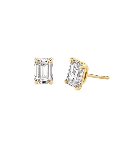 Vrai Women's Solitaire Classics 14k Gold & 1.50 Tcw Lab-grown Diamond Emerald Solitaire Studs