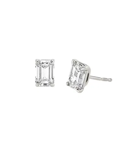 Vrai Women's Solitaire Classics 14k White Gold & 1.50 Tcw Lab-grown Diamond Emerald Solitaire Studs