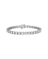 Vrai Tennis Bracelet, Large In 14k Gold, 9.25ctw Round Brilliant Lab Created Diamonds, 7" In Metallic