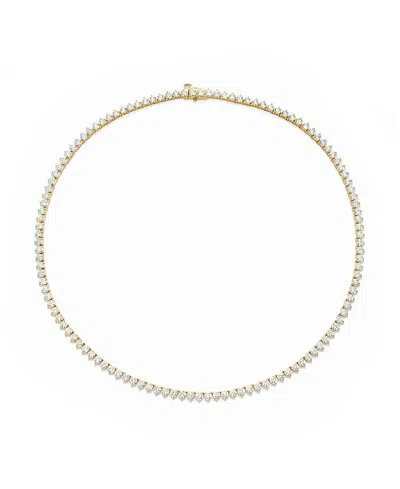 Vrai Tennis Necklace, Medium In 14k Gold, 12.20ctw Round Brilliant Lab Grown Diamonds, 16