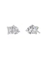 Vrai Toi Et Moi Studs In 14k Gold, 0.50ctw Emerald & Pear Lab Created Diamonds In White