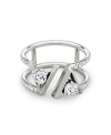 Vrai V Double Row Pave Band In 14k White Gold, .72ctw Round Brilliant Lab Grown Diamonds In 14k White Gold
