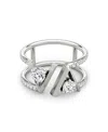Vrai V Double Row Pave Band In 14k White Gold, .72ctw Round Brilliant Lab Grown Diamonds In K White Gold