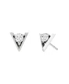 Vrai V Solitaire Studs In 14k Yellow Gold, .50ctw Brilliant Round Lab Grown Diamonds In K White Gold