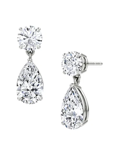 Vrai Women's  X Brides 14k White Gold & 3.00 Tcw Lab-grown Diamond Drop Earrings