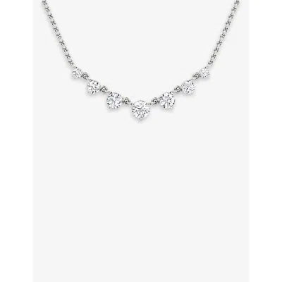 Vrai Linked Tennis 14ct White-gold And 0.85ct Brilliant-cut Lab-grown Diamond Necklace In White Gold