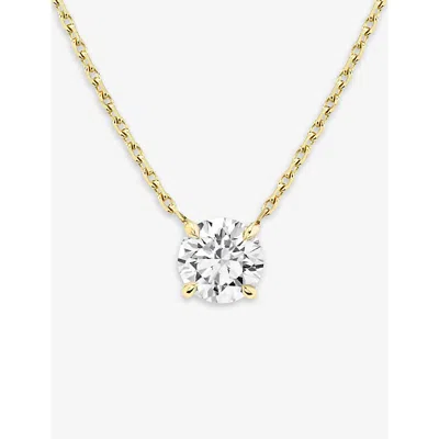 Vrai Solitaire 14ct Yellow-gold And 1.5ct Lab-grown Diamond Pendant Necklace In White Gold