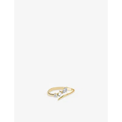 Vrai Women's Yellow Gold Orion 14ct Yellow-gold And 0.19ct Round Brilliant, Marquis And Baguette-cut