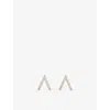 Vrai Womens Reverse V Huggie Pavé 14ct Yellow-gold And 0.24ct Brilliant-cut Diamond Earrings In Gold