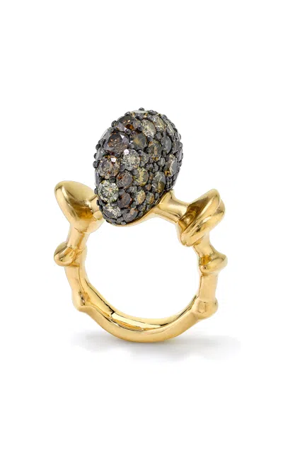 Vram Chrona 18k Yellow Gold And Sterling Silver Diamond Ring
