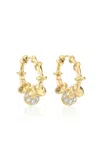 Vram Chrona 18k Yellow Gold Diamond Hoop Earrings