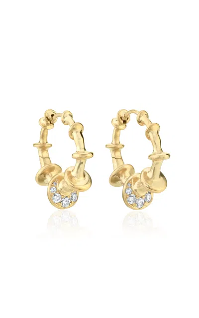 Vram Chrona 18k Yellow Gold Diamond Hoop Earrings