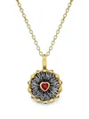 Vram Hypha Ruby Pendant Necklace In Gray