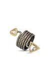 Vram Oak Snake 18k Yellow Gold And Sterling Silver Diamond Ring