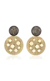 Vram Tau Disco 18k Yellow Gold And Sterling Silver Diamond Earrings