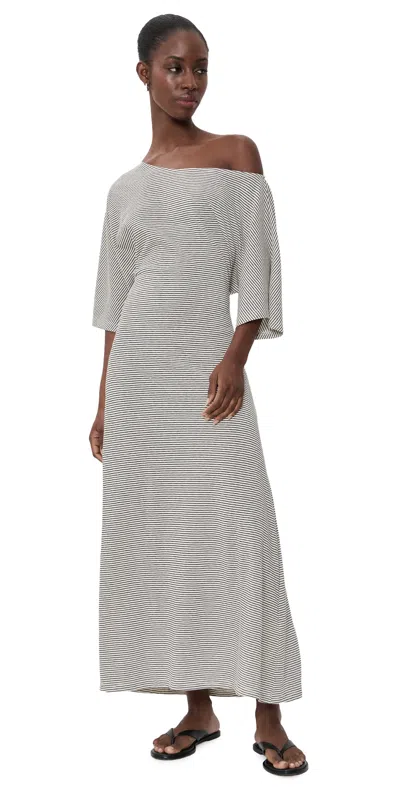Vrg Grl Amalie Maxi Dress Stripe In Gray