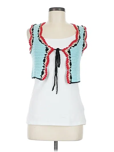Pre-owned Vrg Grl Cardigan Sweater In White