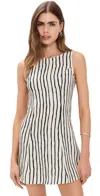 Vrg Grl Chloe Linen Mini Dress Stripe In Stripe