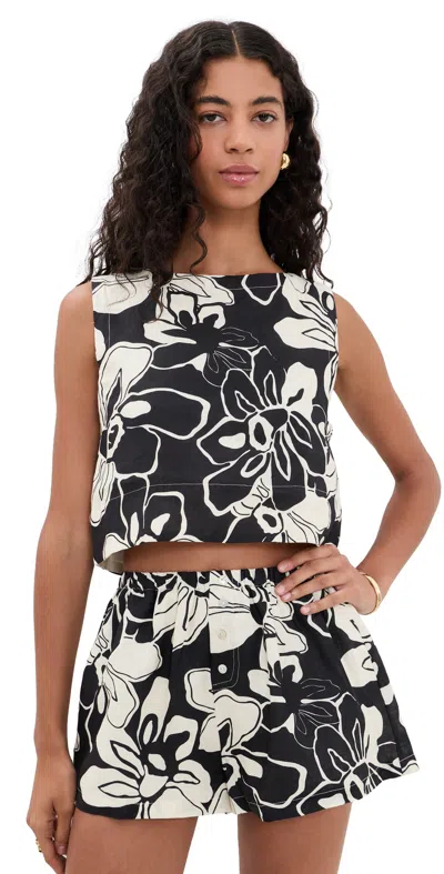 Vrg Grl Clem Linen Top Floral In Multi