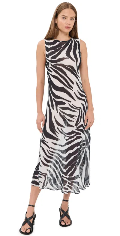 Vrg Grl Francesca Sheer Maxi Dress Zebra In Multi