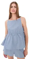 Vrg Grl Indi Blue Stripe Top Blue Stripe In Blue Stripe
