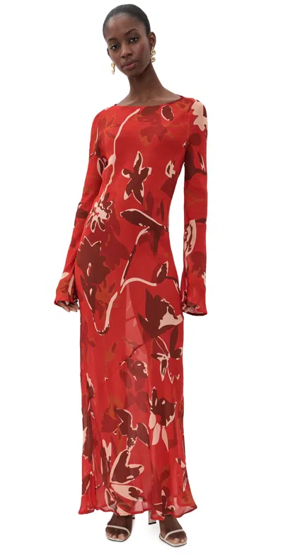 Vrg Grl Luka Sheer Maxi Dress Deep End In Brown