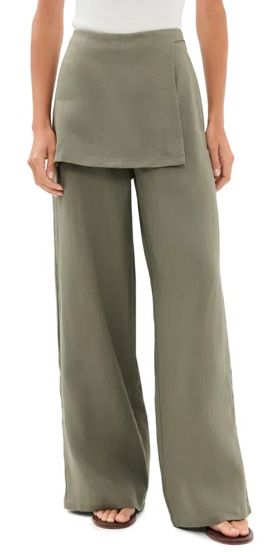 Vrg Grl Musa Linen Pants Sage In Green