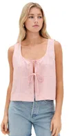 Vrg Grl Nessa Linen Smock Top Pink In Pink