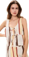 Vrg Grl Nessa Linen Smock Top Stripe In Stripe
