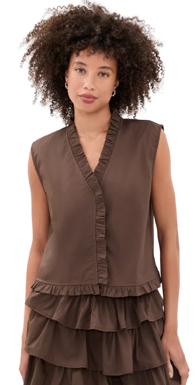 Vrg Grl Phoebe Vest Top Chocolate