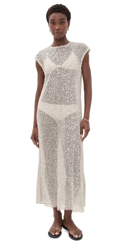 Vrg Grl Sabre Sequin Midi Dress Oat