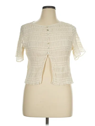 Pre-owned Vrg Grl Short Sleeve Blouse In Ivory