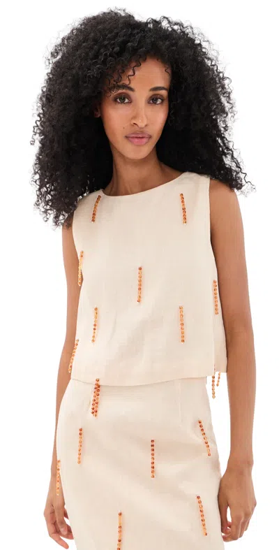 Vrg Grl Siena Linen Top Cream Cream