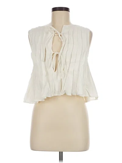 Pre-owned Vrg Grl Sleeveless Blouse In Ivory