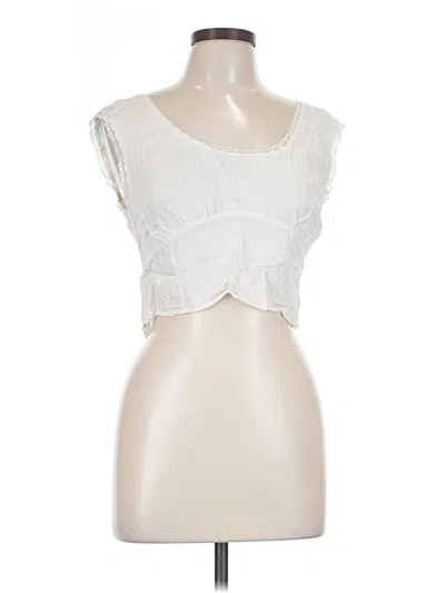 Pre-owned Vrg Grl Sleeveless Blouse In White