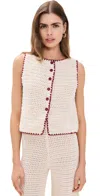 Vrg Grl Stella Crochet Vest Cream In Cream