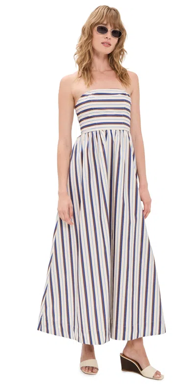 Vrg Grl Sylvie Midi Dress Stripe In Multi
