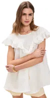 Vrg Grl Viola Linen Tunic White In White
