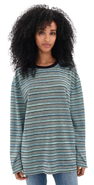 Vrg Grl Willow Stripe Long Sleeve Tee Blue Stripe