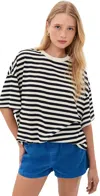Vrg Grl Willow Stripe Tee Black Stripe In Black