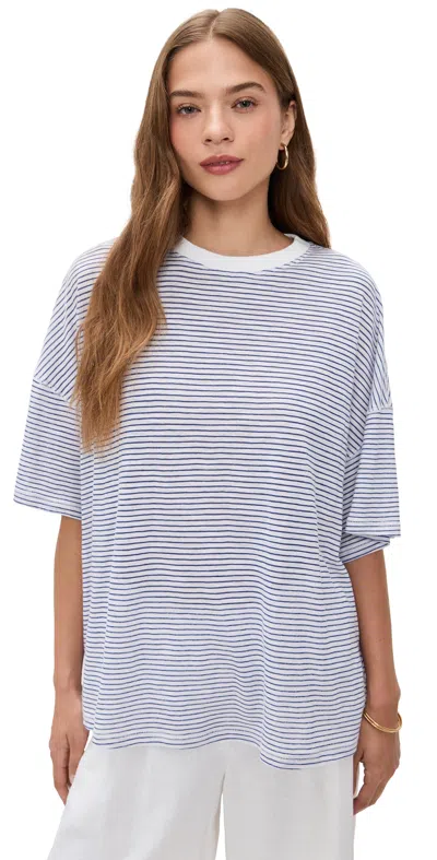 Vrg Grl Willow Stripe Tee Navy Stripe In Blue