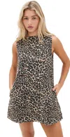 Vrg Grl Zia Denim Mini Dress Leopard
