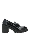 Vsl Woman Loafers Black Size 9 Leather In Black
