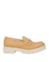 Vsl Woman Loafers Camel Size 10 Leather In Beige