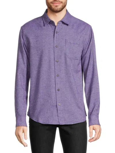 Vstr Premium Men's Herringbone Flannel Shirt In Lavender