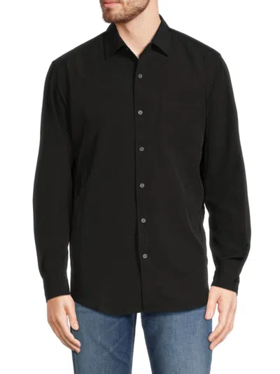 Vstr Premium Men's Patch Pocket 4 Way Stretch Shirt In Black