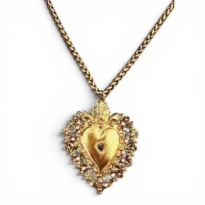 Vstyle Women's Gold Imperia Sacred Heart Necklace