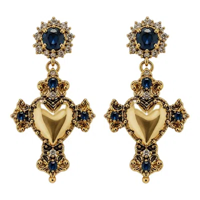Vstyle Women's Gold Luce Sacro Cuore Earrings