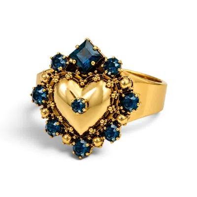 Vstyle Women's Gold Montana Sacred Heart Ring – Swarovski Crystals